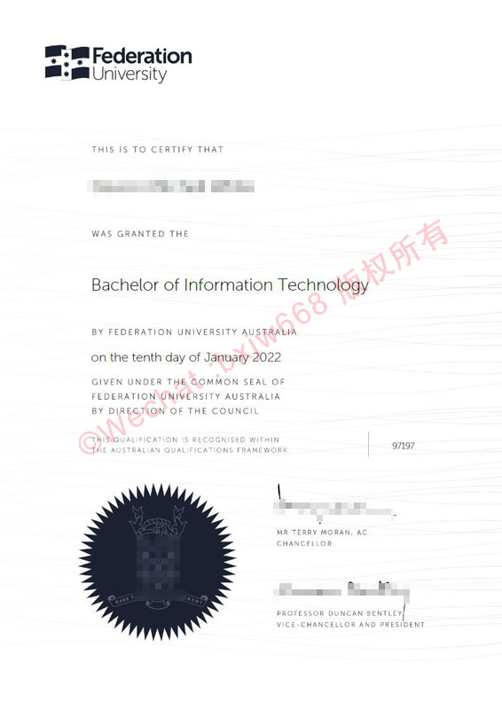 澳大利亚联邦大学毕业证（Federation University Australia diploma）