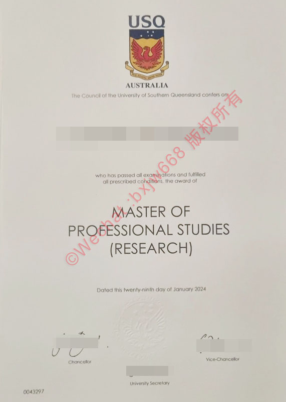 南昆士兰大学毕业证（University of Southern Queensland diploma）