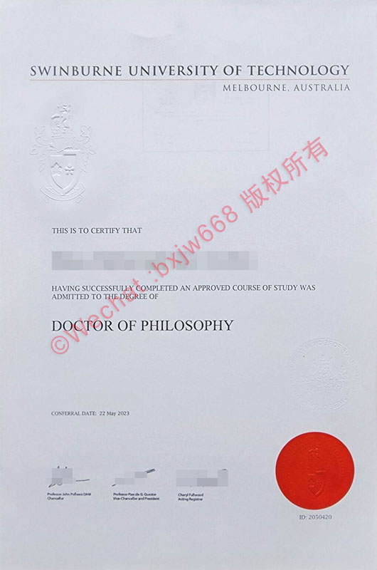 斯威本科技大学毕业证（Swinburne University of Technology diploma)
