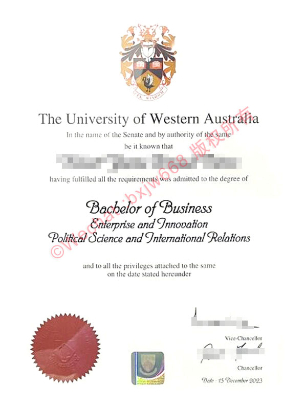 西澳大学毕业证（The University of Western Australia diploma/Certificate of Degree）