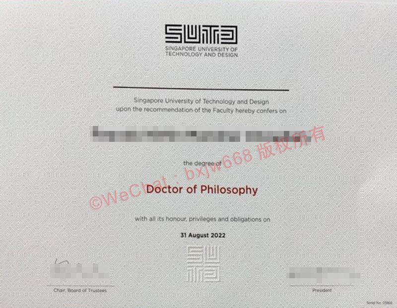 新加坡科技设计大学毕业证（Singapore University of Technology and Design diploma / Certificate of Degree）
