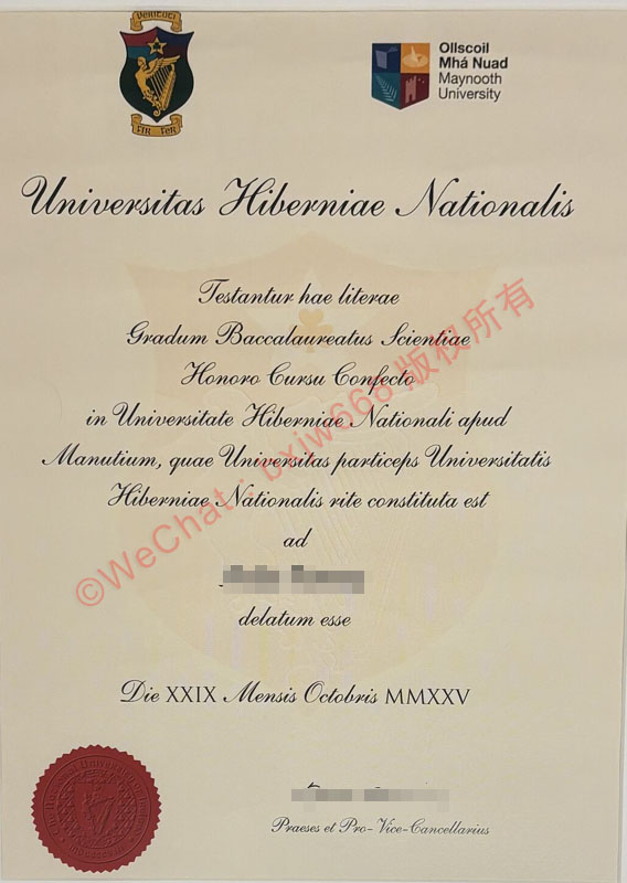 爱尔兰梅努斯大学（Maynooth University）毕业证书排版样本与学校概况介绍