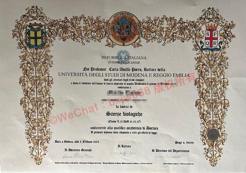 摩德纳大学（Università degli Studi di Modena e Reggio Emilia）毕业证样本_寻迹历史根基及欧洲学术摇篮