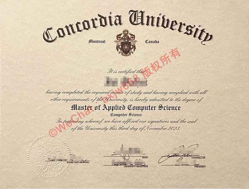 加拿大康考迪亚大学毕业证（Concordia University diploma）