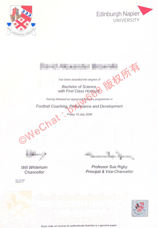 爱丁堡龙比亚大学毕业证（Edinburgh Napier University diploma）