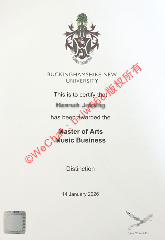 白金汉郡新大学毕业证（Buckinghamshire New University diploma）