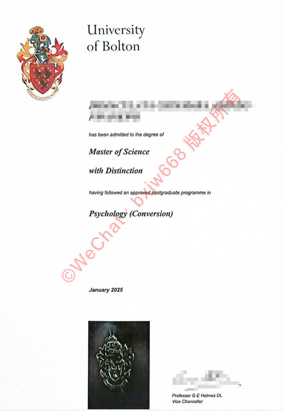 博尔顿大学毕业证（University of Bolton diploma）