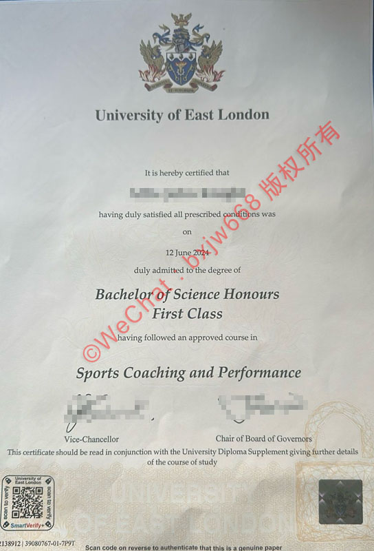 东伦敦大学毕业证（University of East London diploma）
