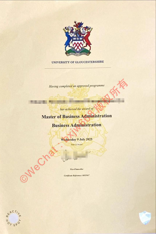 格鲁斯特大学毕业证（University of Gloucestershire diploma）