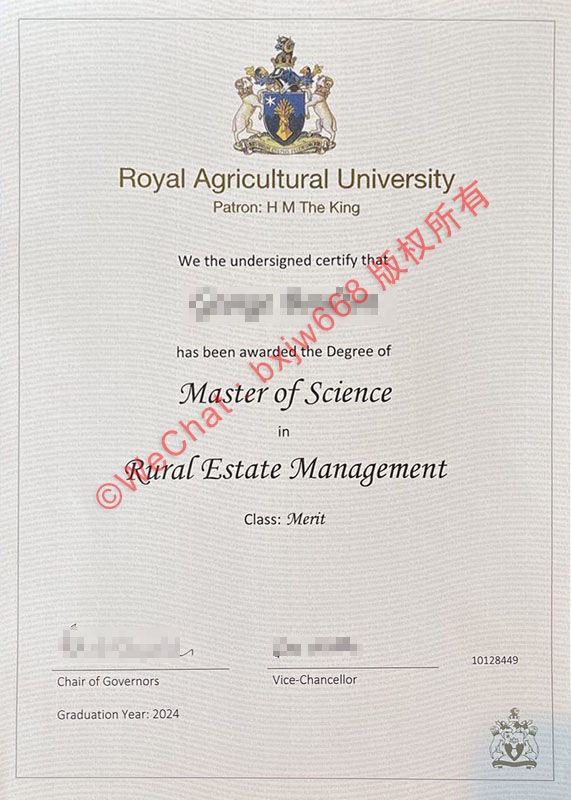 英国皇家农业大学毕业证（Royal Agricultural University diploma）