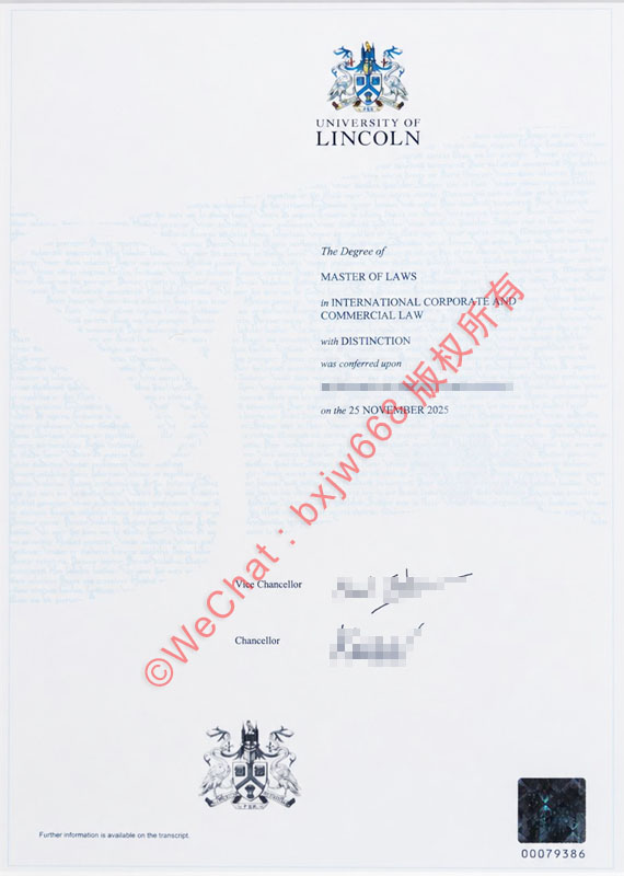 林肯大学毕业证（University of Lincoln diploma / Certificate of Degree）
