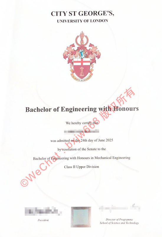 伦敦大学城市圣乔治学院毕业证（City St George's, University of London diploma / Certificate of Degree）