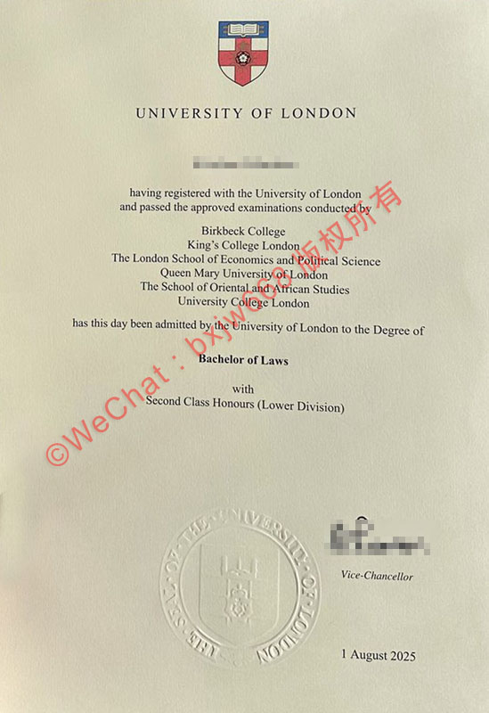 伦敦大学伯贝克学院毕业证（Birkbeck College, University of London diploma / Certificate of Degree）