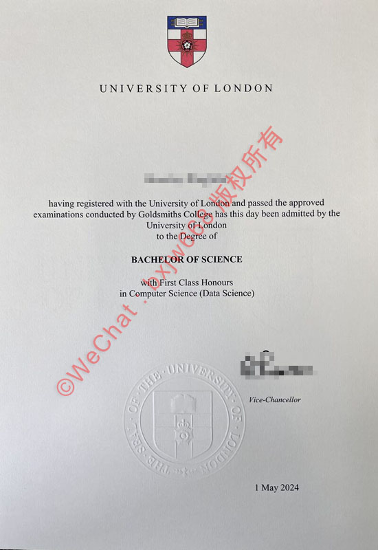 伦敦大学金史密斯学院毕业证（Goldsmiths College, University of London diploma / Certificate of Degree）