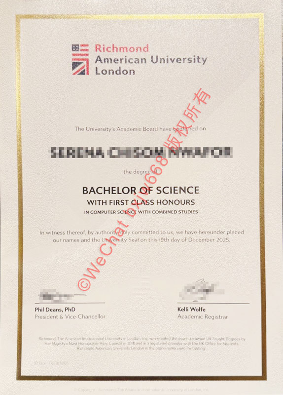 伦敦里士满美国大学毕业证（Richmond American University London diploma / Certificate of Degree）