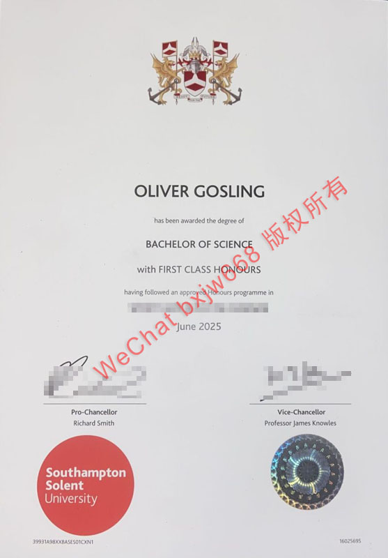 南安普顿索伦特大学毕业证（Southampton Solent University diploma / Degree Certificate）