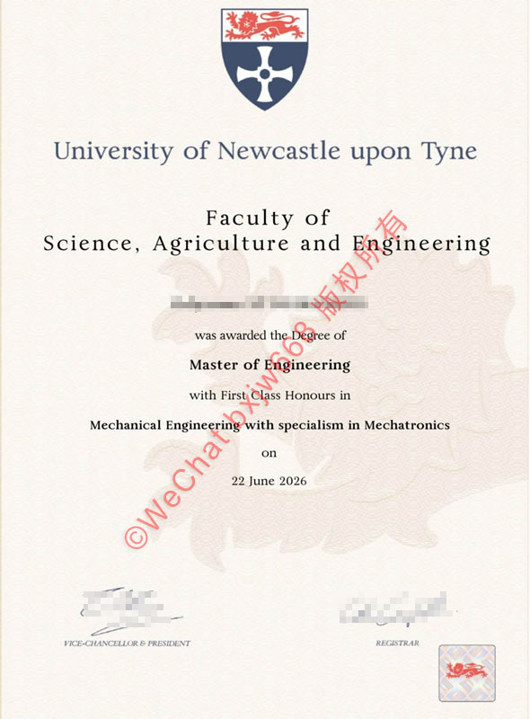 英国纽卡斯尔大学毕业证（University of Newcastle upon Tyne diploma / Degree Certificate）