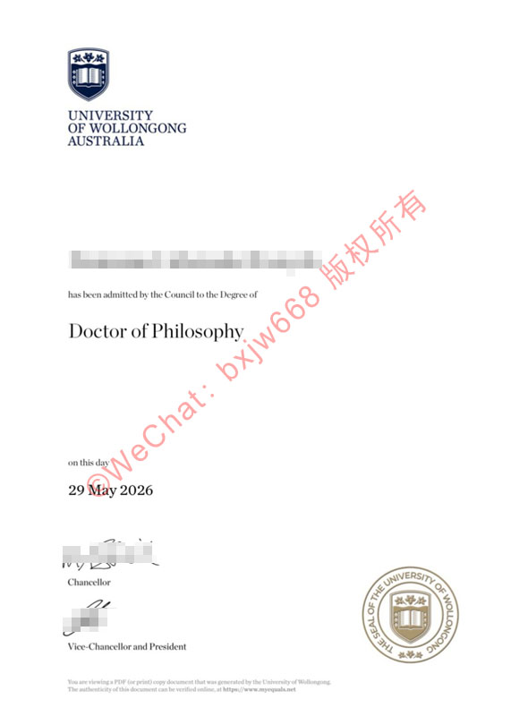 伍伦贡大学毕业证（UOW diploma / Certificate of Degree）全解析：核心版面、工程/IT学位优势与2026最新留服认证方案