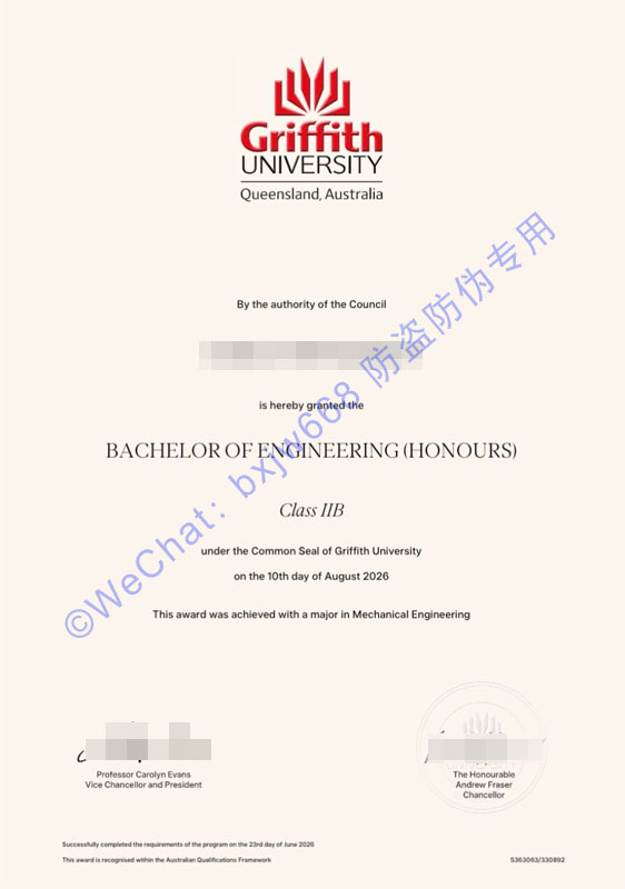 格里菲斯大学毕业证（Griffith University Diploma / Certificate of Degree）国际地位与跨国背调核验