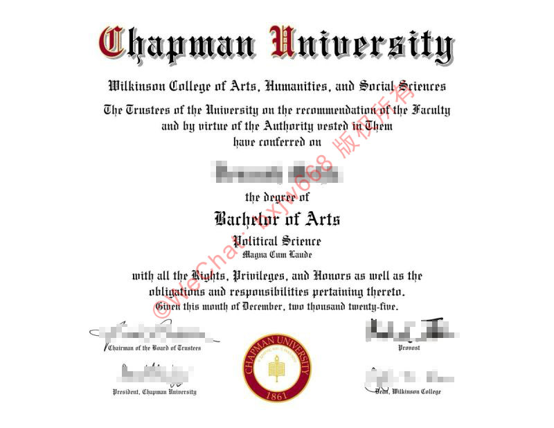 查普曼大学毕业证 (University of Charleston Diploma / Degree Certificate）真伪识别与申办规程