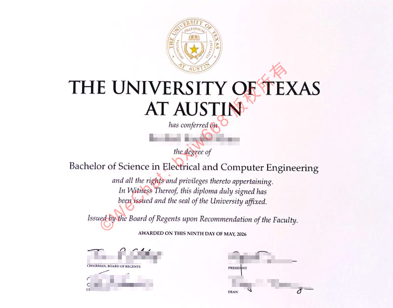 德克萨斯大学奥斯汀分校毕业证（UT Austin Diploma / Degree Certificate）纸质美学的学术徽章