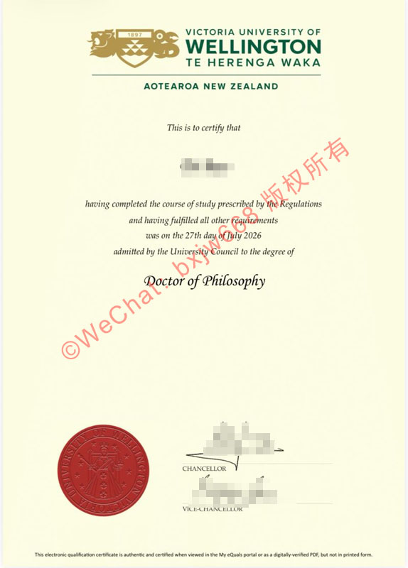 惠灵顿维多利亚大学毕业证 (Victoria University of Wellington diploma/Certificate of Degree）文凭样本排版版式深度了解