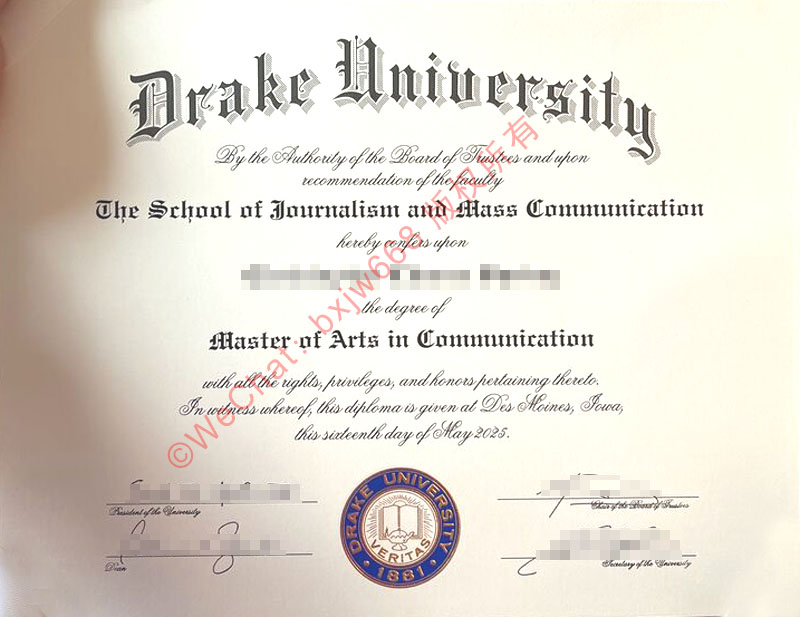 德雷克大学毕业证样本（Drake University Diploma / Degree Certificate）深剖官方排版要素