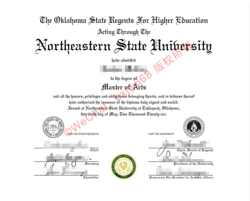 东北州立大学毕业证（Northeastern State University Diploma / Degree Certificate）版面视觉特征与防伪工艺深度解析