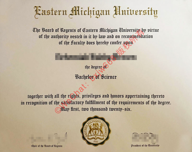 东密西根大学毕业证（Eastern Michigan University Diploma / Degree Certificate）学位真实性辨识与留服认证